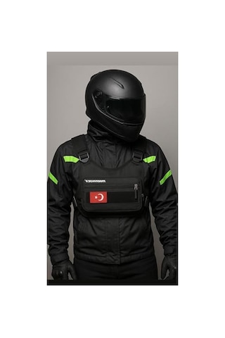 2As Geniş Hacimli Motosiklet Göğüs Çantası, Yelek Tipi Ve Kullanışlı 341 Siyah