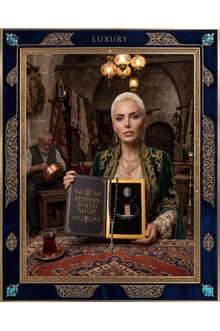 Luxury Seri Özel Tasarım Kitap Kutulu Kadın Takı Seti Ve Tesbih Kombin - Kolye Küpe Yüzük Bileklik Ekstra Boncuk Bileklik 6 Parça Hediyelik - Doğum Günü Yıl Dönümü Sevgililer Günü Gösterişli Hediye - L-00117 Bakır