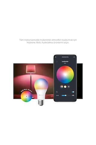 Led Rgb Wi-fi Akıllı Ampul, 16 Milyon Renk, 900 Lümen, E27 Duy, Uygulama İle Uzaktan Kontrol Diğer