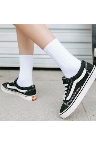 Bgk Unisex 6'lı Düz Tenis Model Beyaz