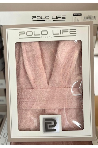 Polo Life Kutulu %100 Pamuk Tek Bornoz Şalyaka-a.pembe Xxl Beden Açık Pembe