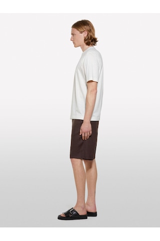Sisley Liyosel Karışımlı Yırtmaçlı Regular Fit T-shirt Erkek Krem T-shirt - 325p361vs104k Ekru