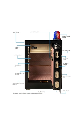 İnsafe ISC60A6 Special Edition Büyük Boy Çelik Para Kasası - Değerli Eşya ve Mücevher Kasası