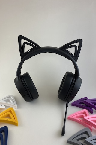 Kazanova Design Kedi Kulağı Kulaklık Aksesuarı Lacivert Kafa Üstü Kulaklık Uyumlu Pla