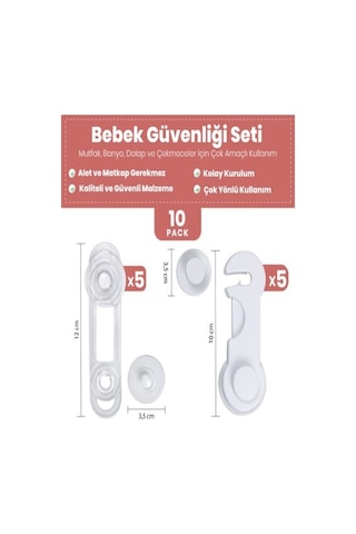 Can Yıldız Plastik Çocuk Bebek Güvenlik Çok Amaçlı Kilit Dolap Kapak Çok Amaçlı Kilit Siyah