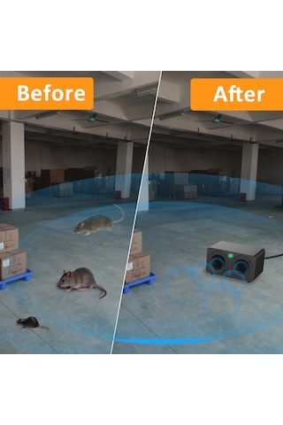 Peller Pro Black Industrial Pest Repeller Ultrasonik-elektronik Endüstriyel Fare Haşere Akrep Yarasa Kovucu