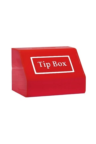 Pleksi Tip Box Bahşiş Kutusu Kırmızı 15x10xh12 Cm