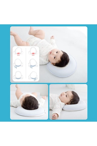 Yenidoğanlar İçin Yastık Düz Başları Önlemek İçin Rahat Bebek Baş Şekillendirme Yastığı 0-12 Aylık Bebekler İçin Hafızalı Sünger Yastık