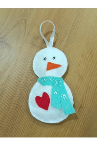 Yılbaşı Süsü 3'lü El Yapımı Keçe Ve Kanaviçe 6 Noel