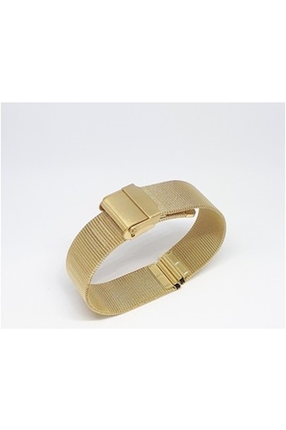 16Mm Sarı Gold Renk Hasır Ince Örgü Metal Saat Kordonu
