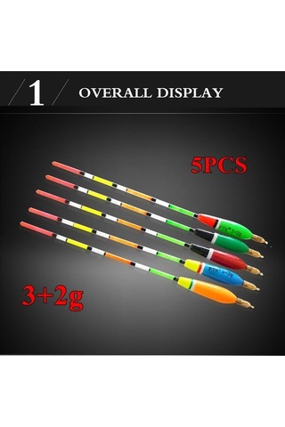 Ftk 5 Adet/grup Floatage 3+2g 4+2g 5+2g 6+2g Karışık Renkli Barguzinsky Şamandıra Dikey Sazan Balıkçılığı İçin Float 6g