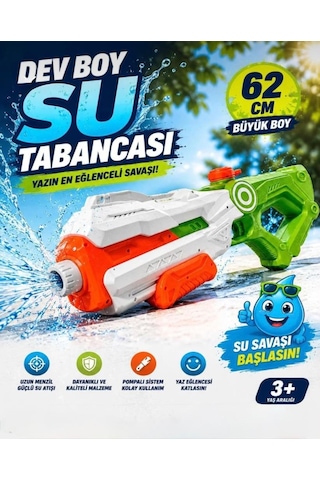 Dev Boy 62 Cm Su Tabancası - 1000 Ml Su Haznesi İle Yazın En Eğlenceli Savaşları Başlasın Yeşil