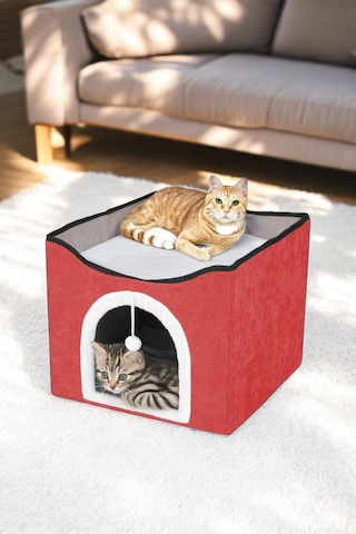 Tineke Sevimli Katlanır Taşınabilir Çok Fonksiyonlu Kedi Evi