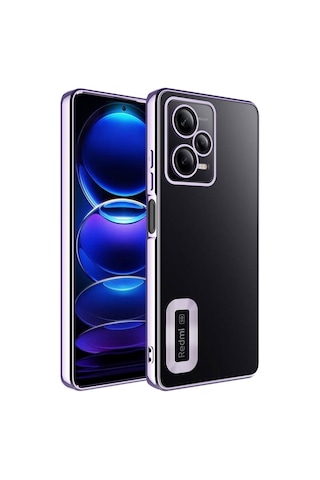 Xiaomi Redmi Note 12 5g Kılıf Kamera Korumalı Logo Gösteren Zore Omega Kapak Lila