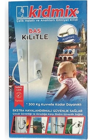 Kidmix Halatlı Emniyet Kilidi Beyaz