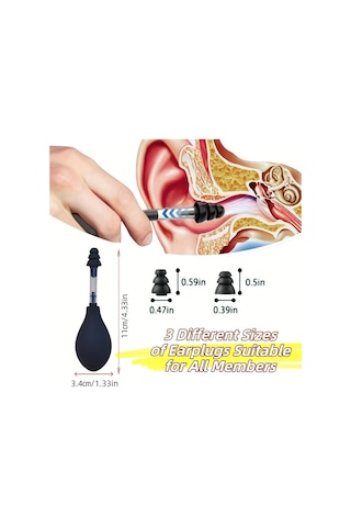 Xuweiwei Gri Kulak Basınç Aleti Migren Ve İç Kulak Denge İçin Rahatlatma Emme Cihazı Ağrı Gerilim Uçak Kulak Sorunu Çözümü Siyah Gri