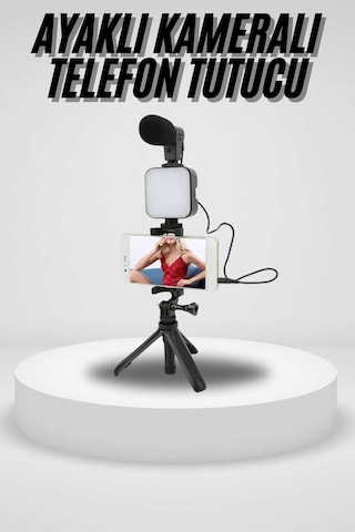 Akıllı Telefon Vlog Kiti Tripod Mini Mikrofonlu Telefon Tutucu Diğer 50508126