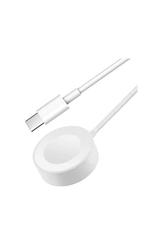 Beyaz Akıllı Saat Wireless Type-c Şarj Kablosu 1m-zore