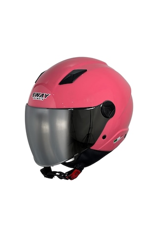 Sway Sw 765 Güneş Vizörlü Yarım Motosiklet Kaskı Pembe