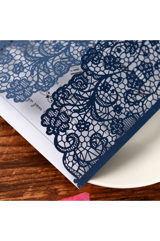 Springsun "10 Adet İnci Kağıdından Zarif Çiçek Desenli Davetiye Kartları - Düğün, Doğum Günü, Yıldönümü İçin" XL