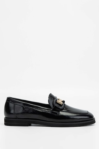 Tamer Tanca Kadın Hakiki Deri Siyah Rugan Loafer Ayakkabı 961 2301 Bn Ayk Sk23/24 Sıyah Krsk Rgn Siyah