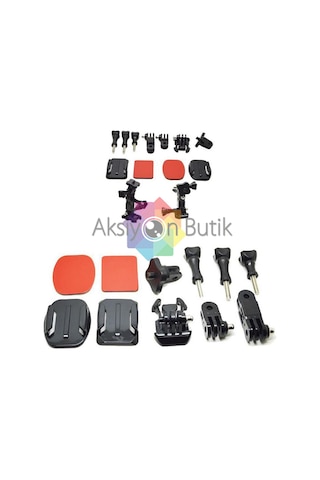 Gopro Uyumlu Eğimli Düz Kask Bağlantı Seti Çok Renkli