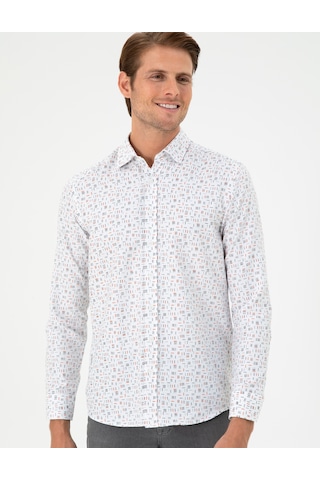 Pierre Cardin Erkek Gömlek Desenli 50298170-vr051 Turuncu