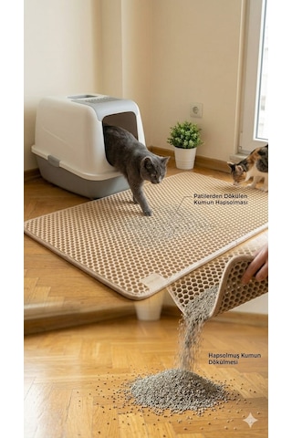 Kedi Kumu Paspası Kedi Tuvalet Önü Paspası 60x90 Cm