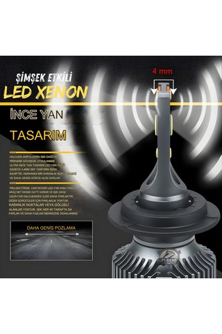Fiat Fiorino 2008-2024 Uzun - Kısa Far Uyumlu Şimşek Etkilii Led Xenon Premium Series H4
