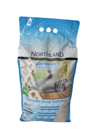 Northland Doğal Bentonite- Süper Topaklanan Marsilya Sabun Kokulu Kedi Kumu 10 Lt X 2 Adet