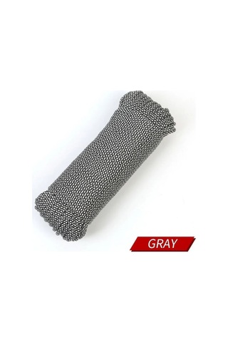 Besthome1 20m Gri 4mm 9 Çekirdek Korumalı Açık Hava Paracord Gri