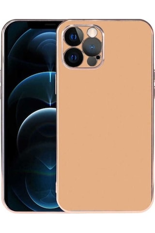 Apple Uyumlu iPhone 12 Pro Max Kılıf Zore Viyana Kapak Gold