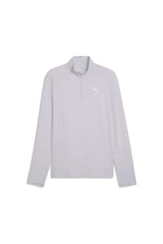 Puma Velocıty Cloudspun Erkek Yarım Fermuarlı Koşu Üstü 526627 82 Gri