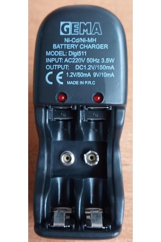 Gema Pil Şarj Cihazı Model Digi511 -9 Volt Pil Batarya Şarj