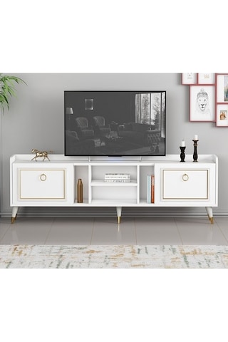 Tv Sehpası Raks Beyaz Gold 180 Cm