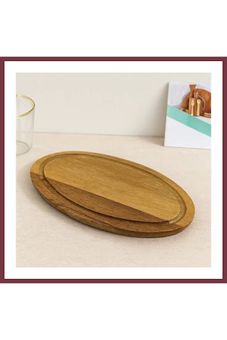 Storeşahin Akasya Oval Ahşap Servis Tepsisi Kenar Kanallı 24.8x13.8x1.4 Cm Shn0720
