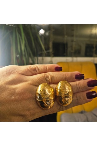 Slowshe 14 K Gold Kaplama Vintage Küpe altın