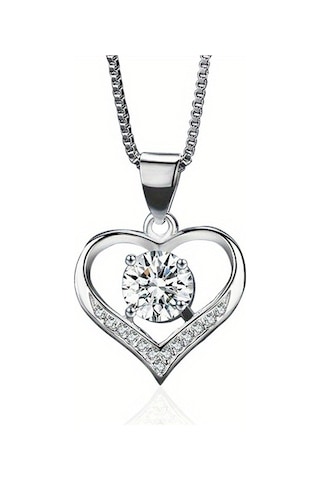 Tcherchi Kalp Gümüş Renkli Kolye Gümüş