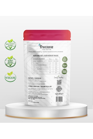 Freezeva Dondurularak Kurutulmuş Ahududu 20 Gr - Freeze Dried Ahududu Kuru Meyve Cipsi 20 G
