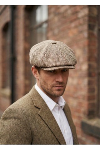 Emybox Erkek Kaşe 8 Köşe Kasket Şapka Klasik Retro- Peaky Blinders Tarzı Lastikli Standart Beden C