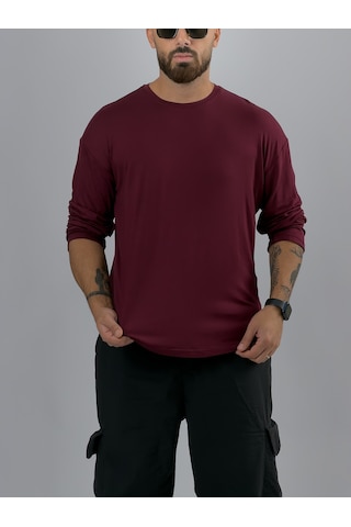 Cocopelli Bordo Bisiklet Yaka Basic Erkek Sweatshirt Coc3544