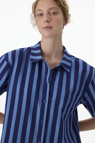 Penti Lacivert Midnight Stripes Gömlek Şort Pijama Takımı