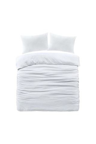 Mulberry Çift Kişilik Nevresim Takımı Pamuk Saten Çizgili %100 Pamuk 200x220 Krem