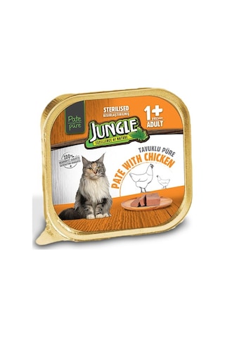 Jungle Tavuklu Pate Kısırlaştırılmış Yetişkin Kedi Yaş Maması 100 G