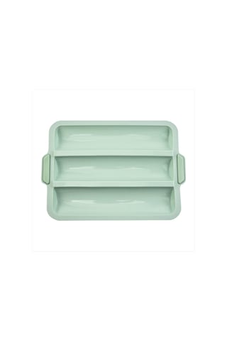 Gatherco Silikon Kalıp Pişirme Kalıbı Ekmek Pişirme Tepsisi Yapışmaz Kek Kalıbı Tepsileri Ekmek Pişirme Aleti, 3 Izgaralı Baget Kek Kalıbı