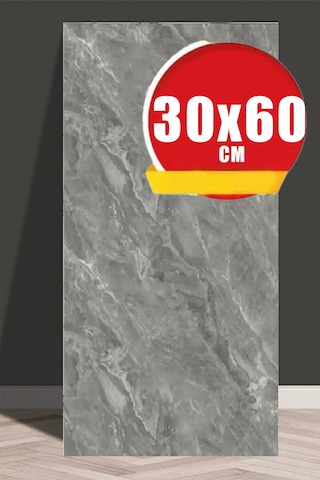 10 Adet 60x30 Kendinden Yapışkanlı Gri Pvc Panel Gri