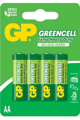 Gp Greencel R6 Aa Boy Çinko Kalem Pil 4'lü Paket Gp15g U4