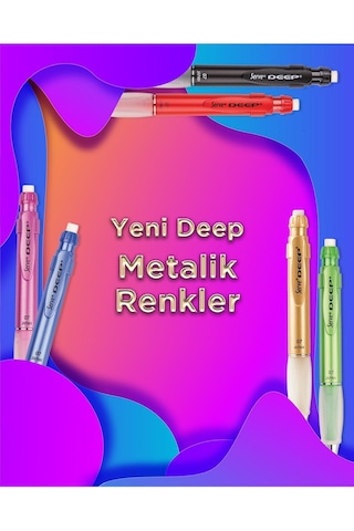 Serve Deep Versatil Uçlu Kalem 0.7mm - Metalik Renkler Çok Renkli