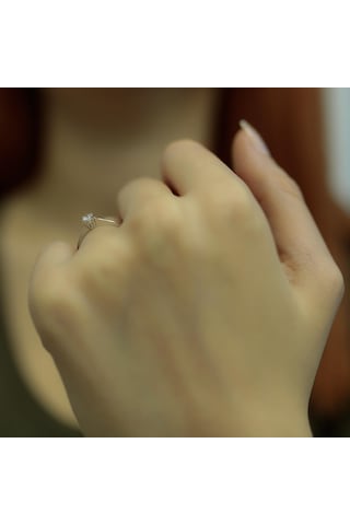 Lova I Renk 0,16 Karat Pırlanta Tektaş Yüzük - IDL Sertifikalı - 1020026