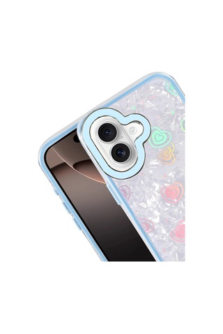 Newface - 92 - Apple iPhone Uyumlu 16 Lumi Desenli Kapak - Flzdgnkr - - Mavi Diğer